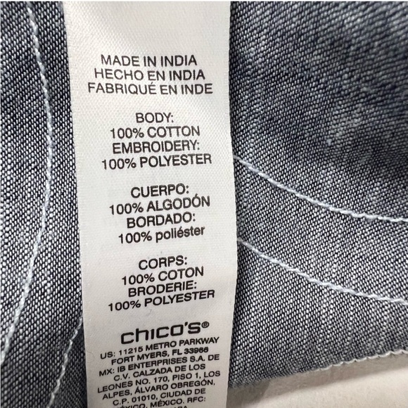 CHICOS LONG SLEEVE BOTTOM SHIRT OR JACKET SIZE 2. - Picture 12 of 16